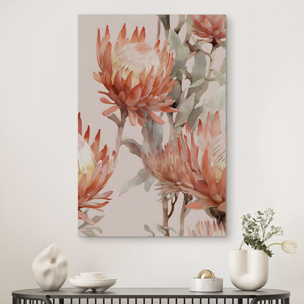 Flores tropicais em salmão — interior 1