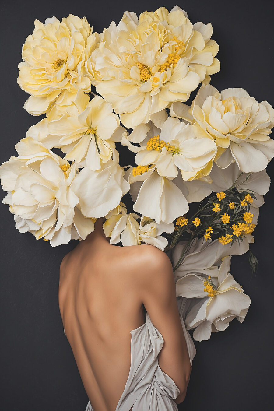 Flores nos ombros — design completo
