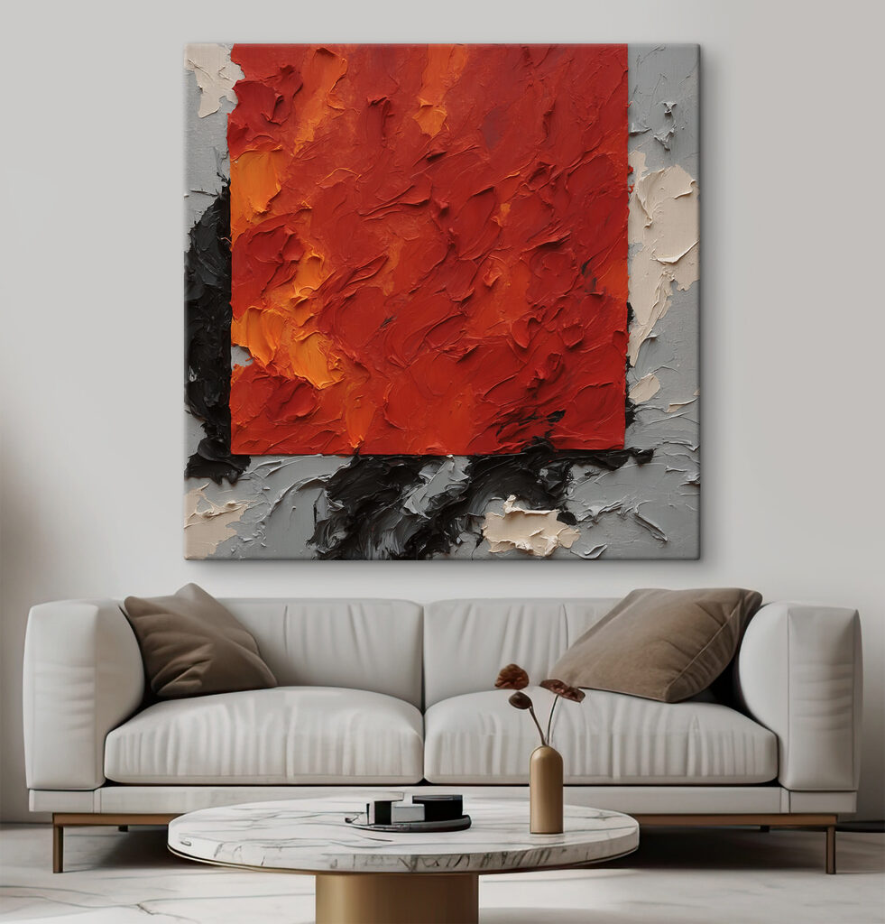 Quadrado vermelho-alaranjado — interior 2