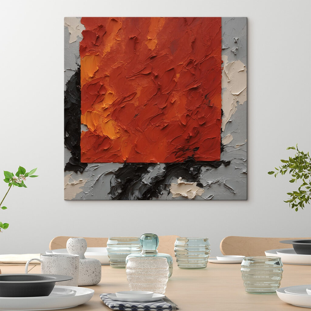Quadrado vermelho-alaranjado — interior 4