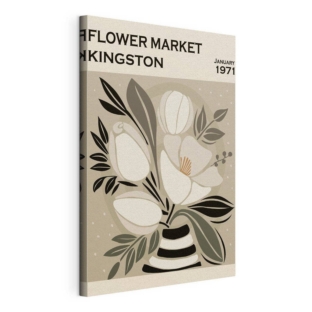 Flores de Kingston, tela esticada e borda contínua