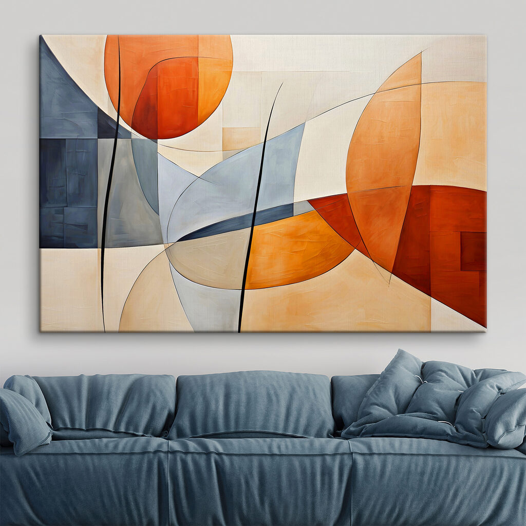Círculos laranja e azuis — interior 2