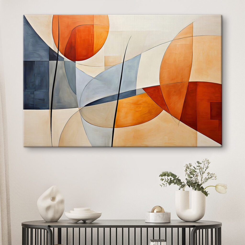 Círculos laranja e azuis — interior 3