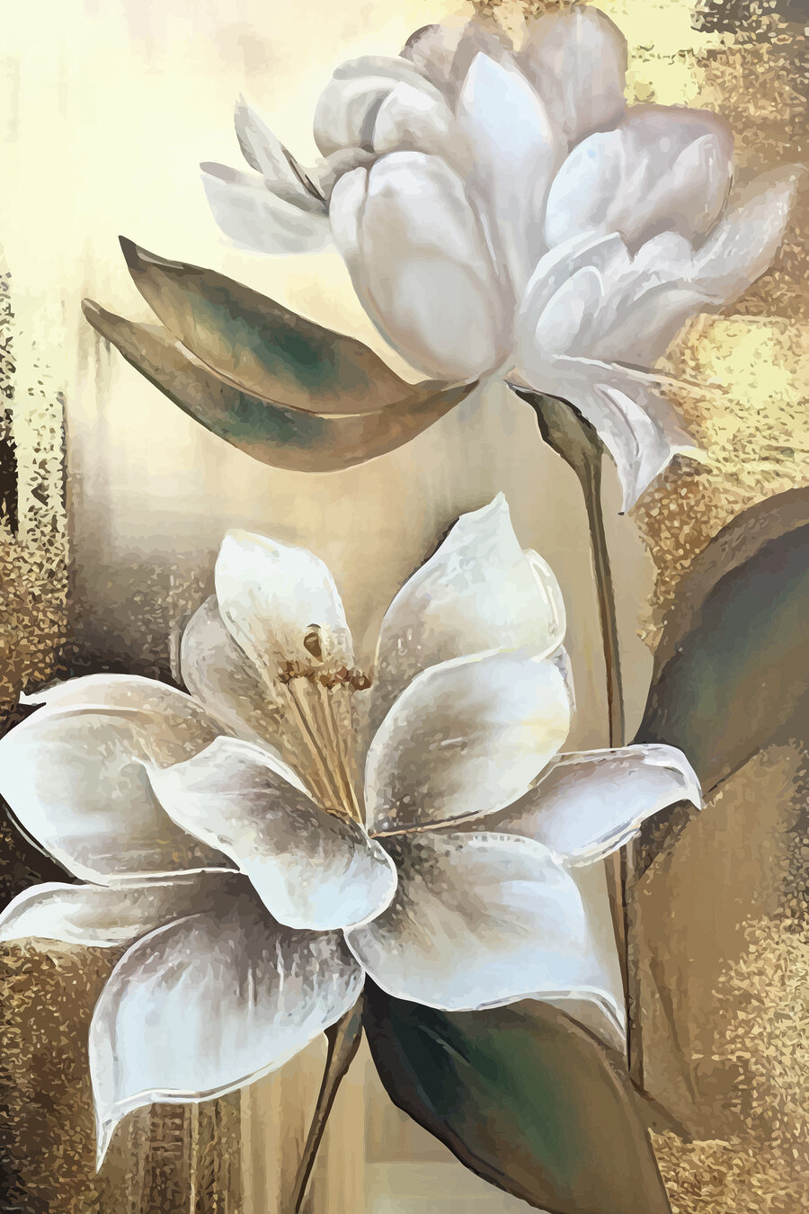 Duas flores abertas — design completo