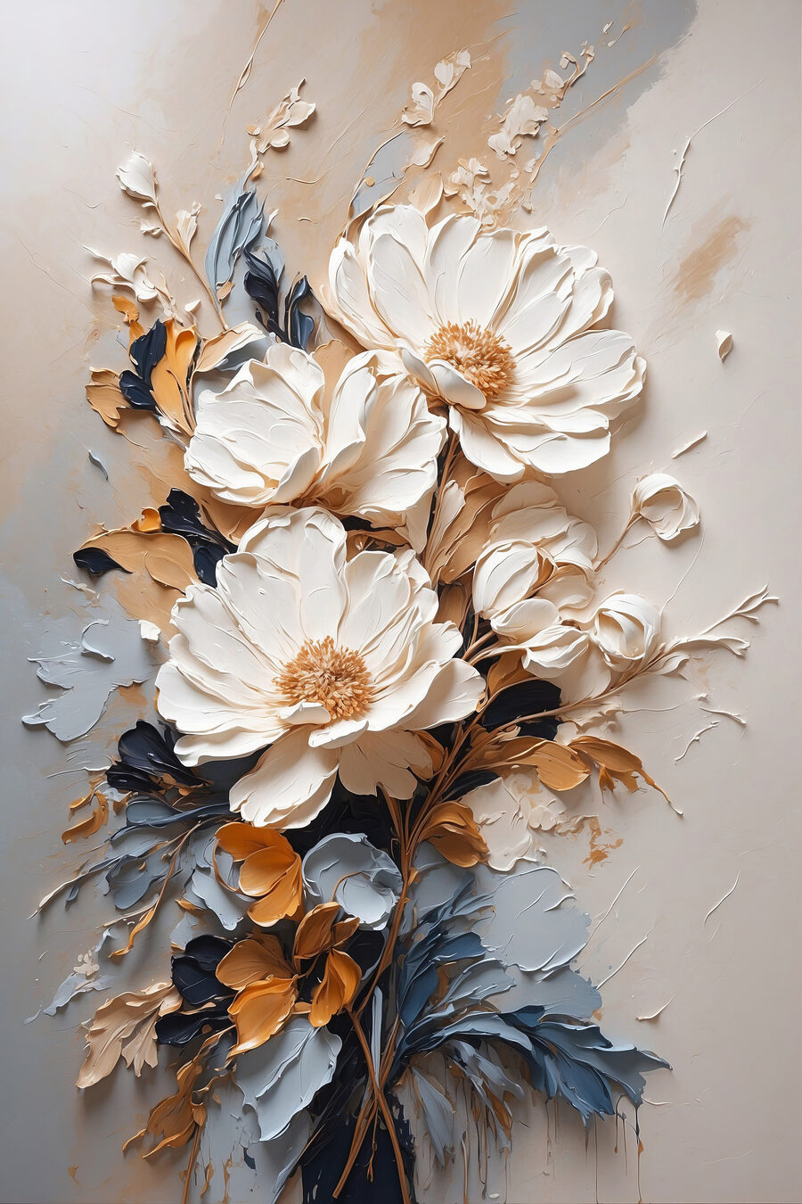 Flores em traços quebrados — design completo