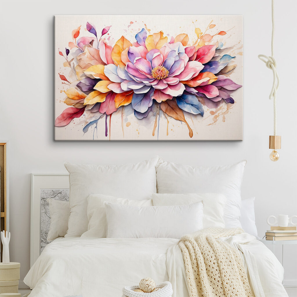 Flor em aguarela suave — interior 2