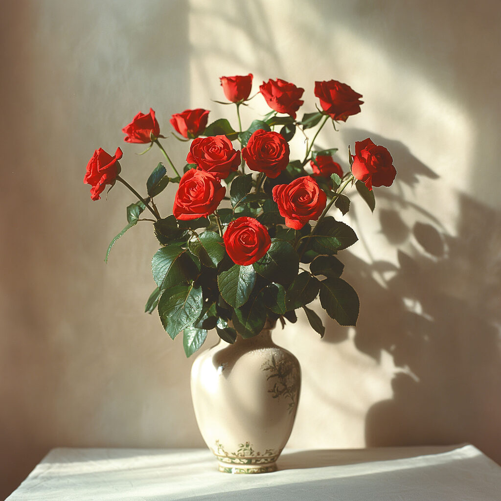 Rosas à luz lateral — design completo