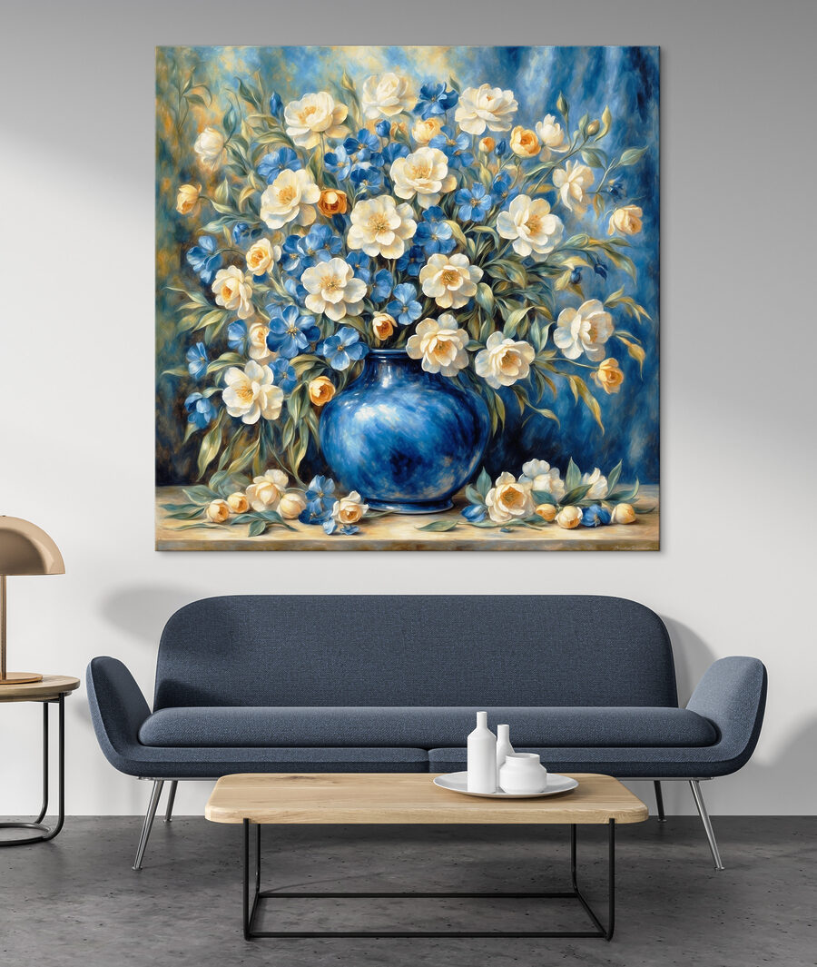Flores num vaso azul — interior 1