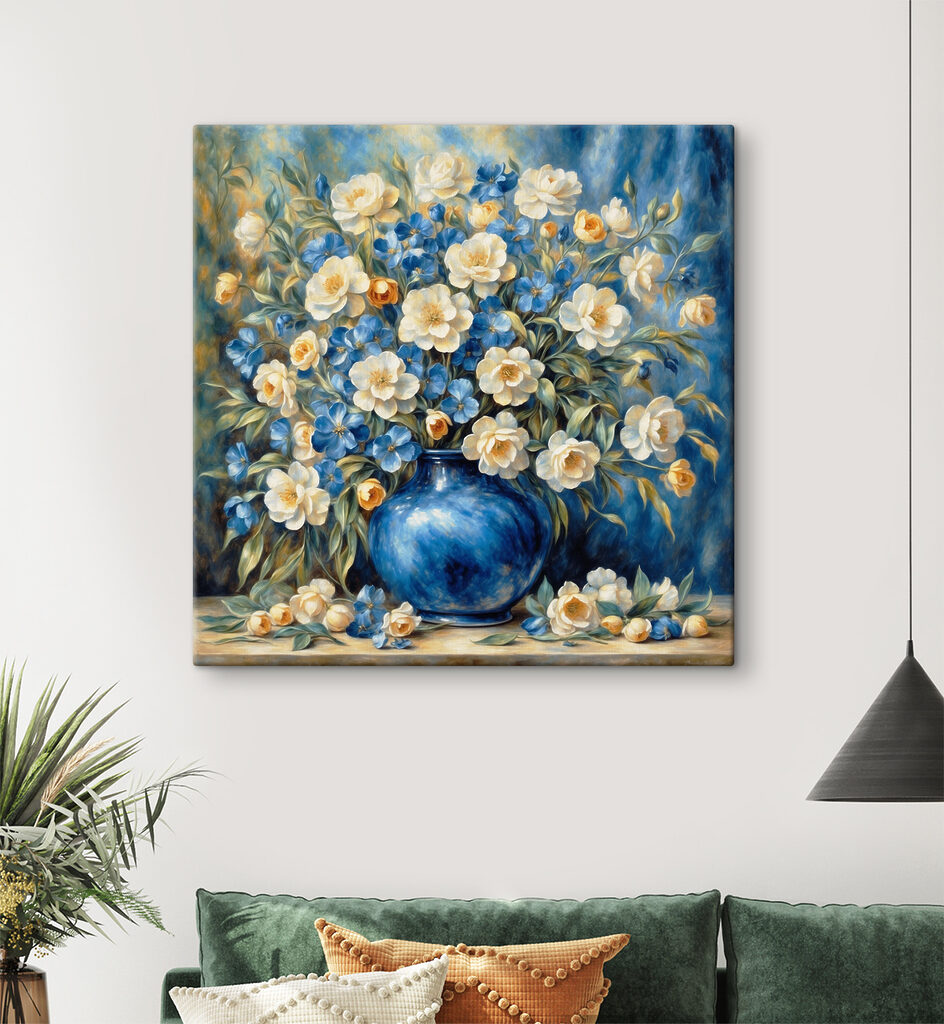 Flores num vaso azul — interior 3