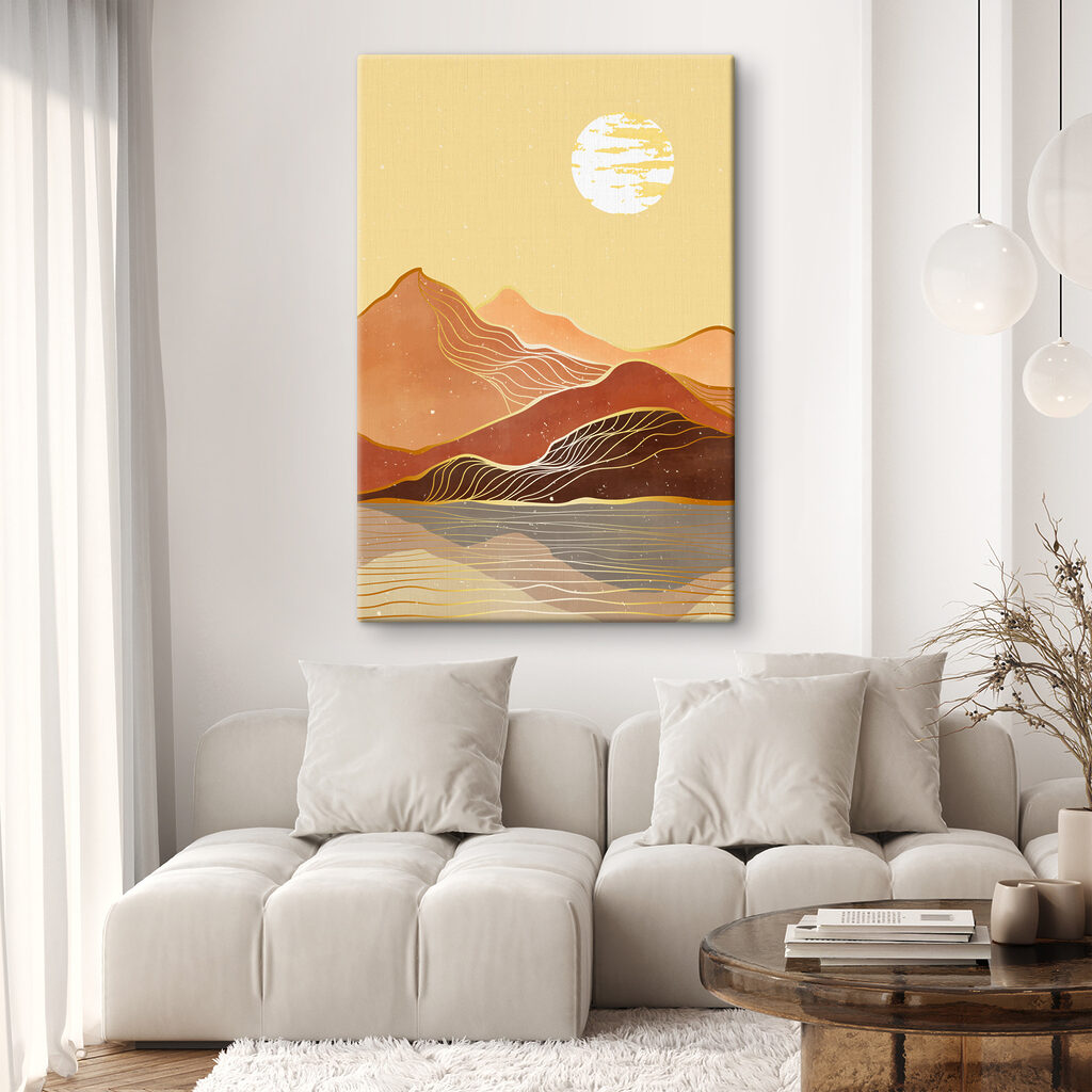 Sol sobre montanhas laranja — interior 2