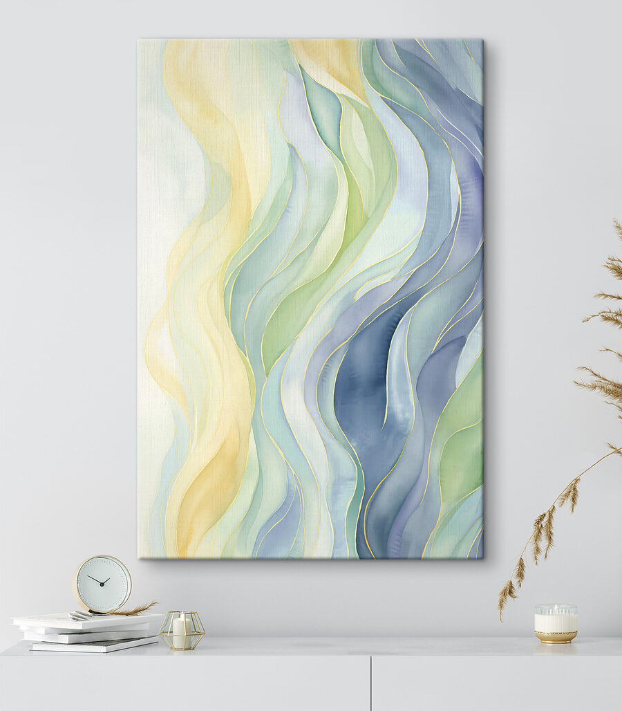 Ondas em verde suave — interior 3