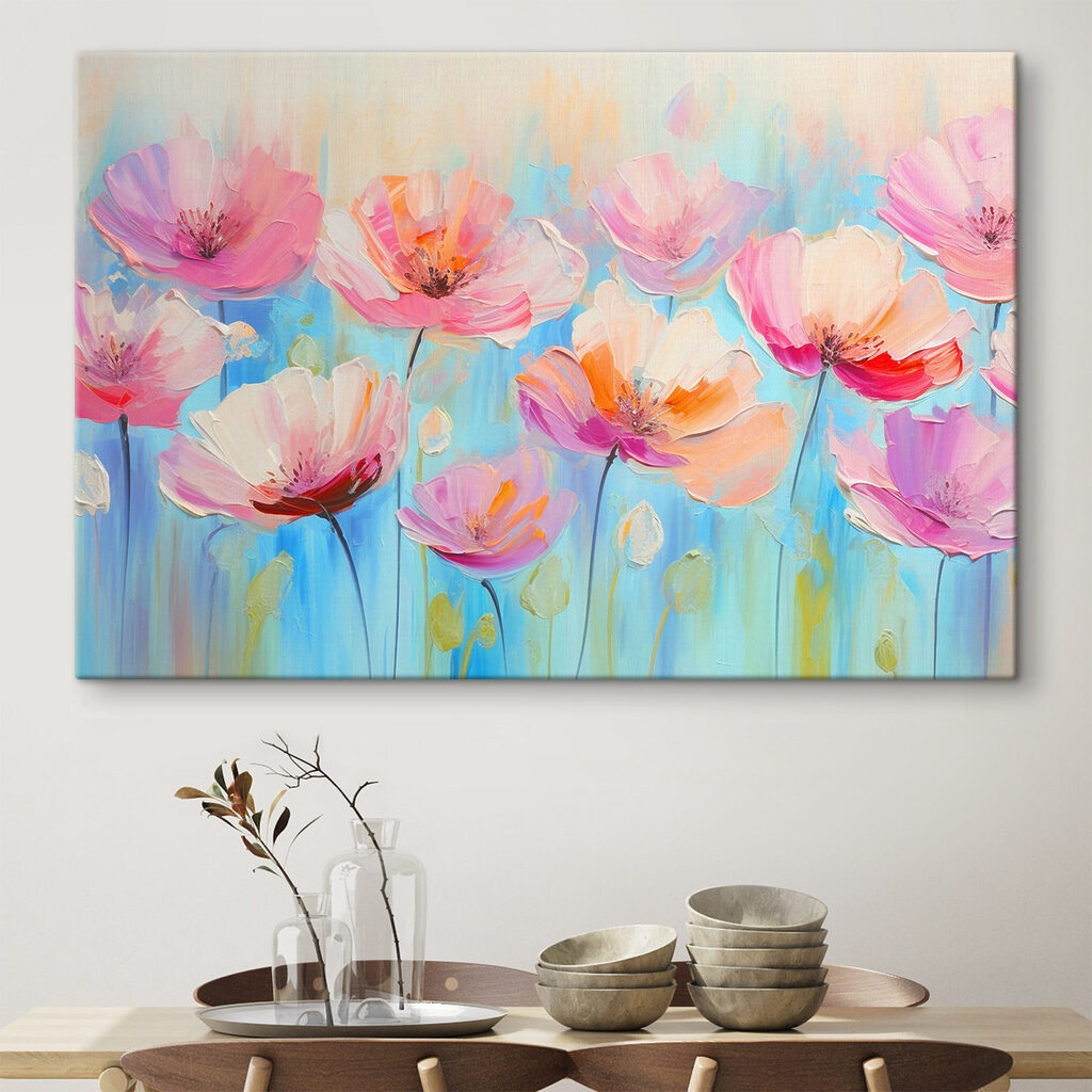 Flores cor-de-rosa sobre azul — interior 4