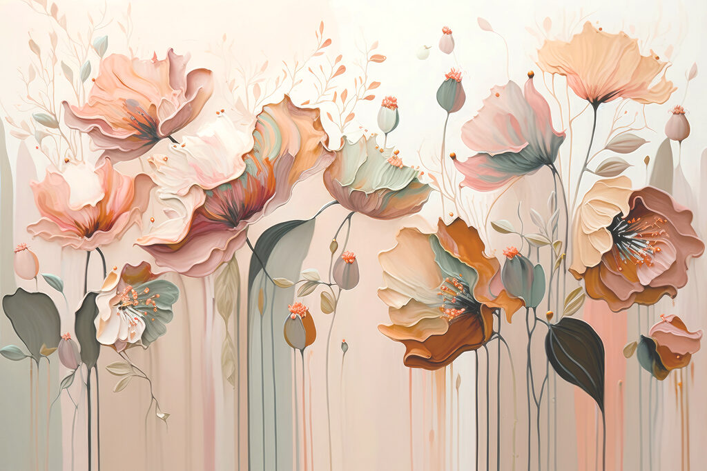 Flores em salmão suave — design completo