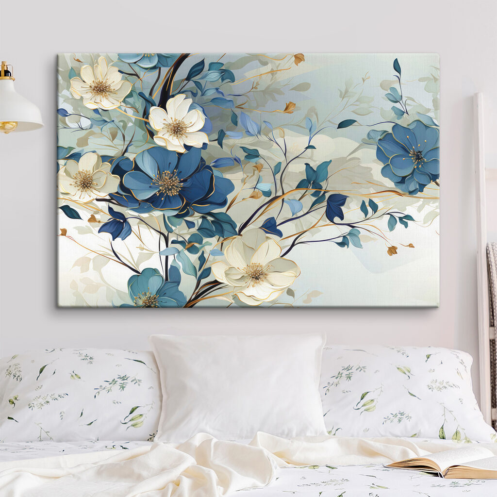 Azul e branco entrelaçados — interior 3