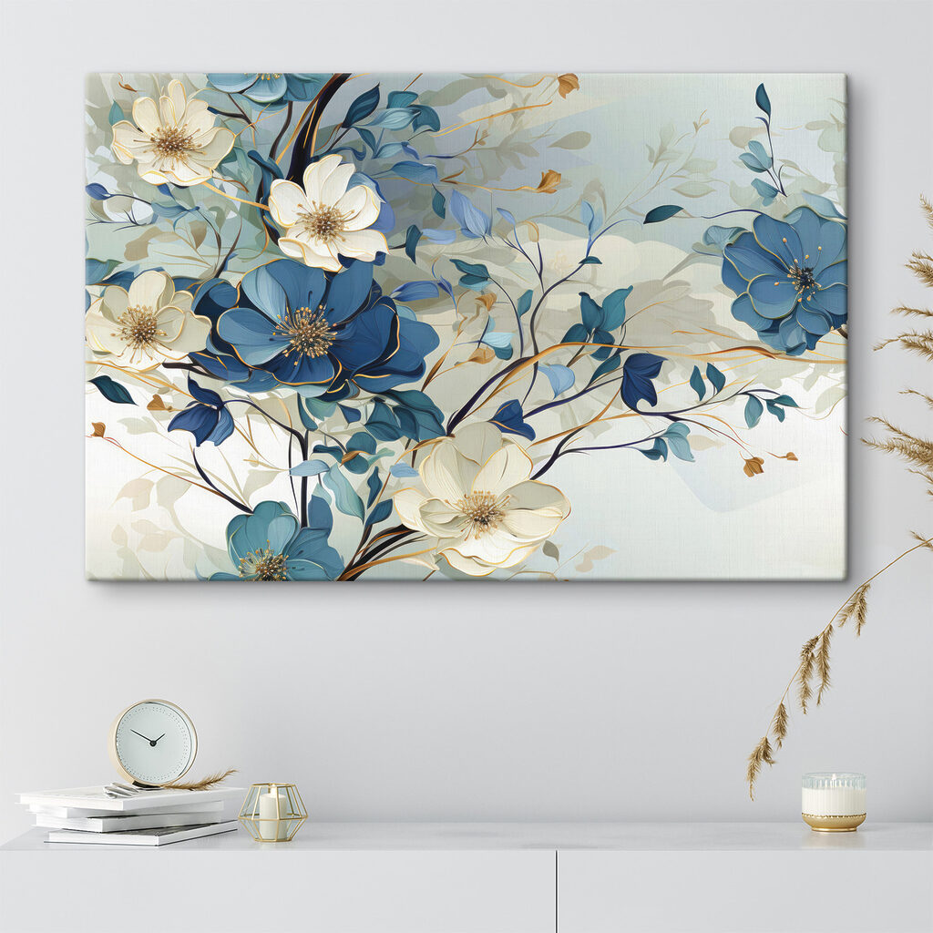 Azul e branco entrelaçados — interior 1