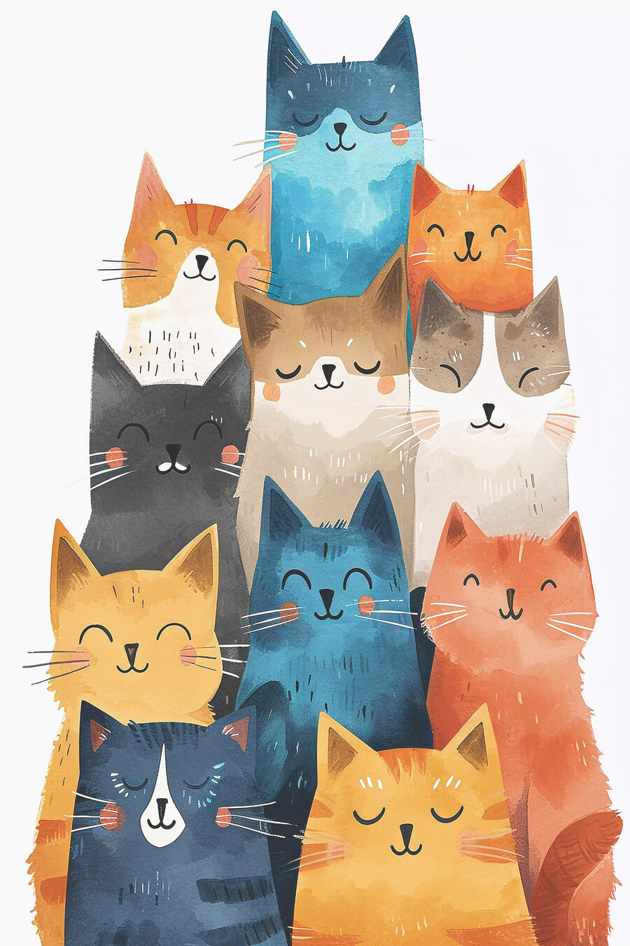 Gatos fazem uma torre — design completo