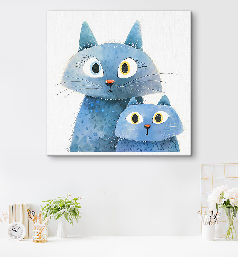 Gatos azuis espreitam — interior 2