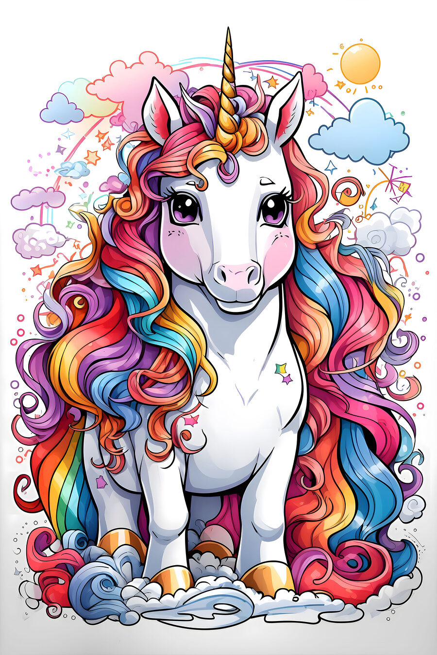 Unicórnio cheio de caracóis — design completo