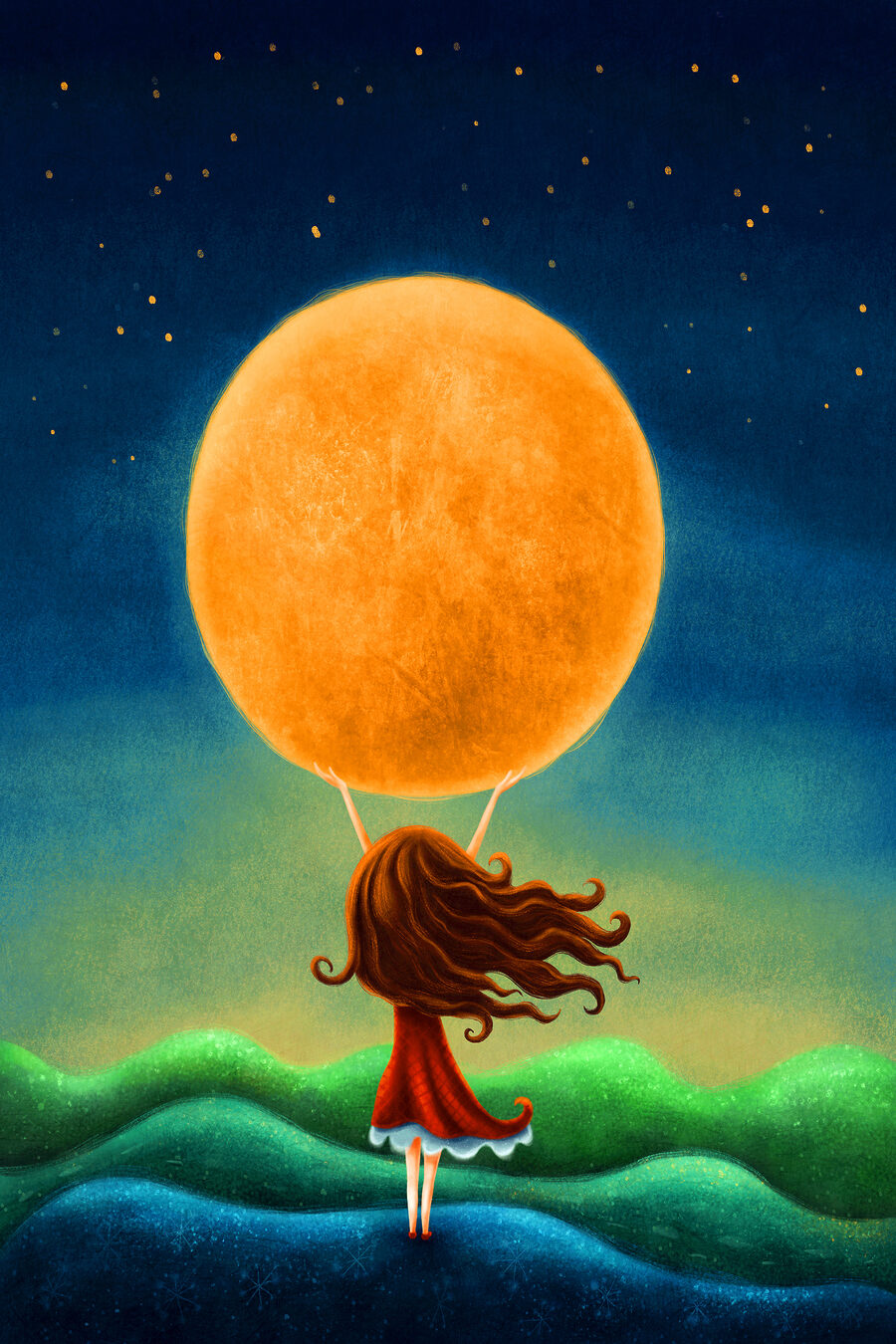 Menina leva o luar — design completo