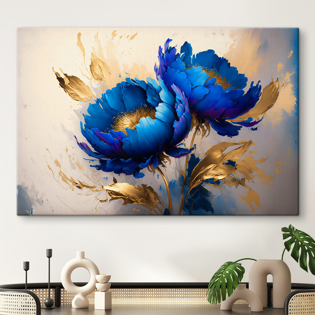 Flores em azul-cobalto — interior 1