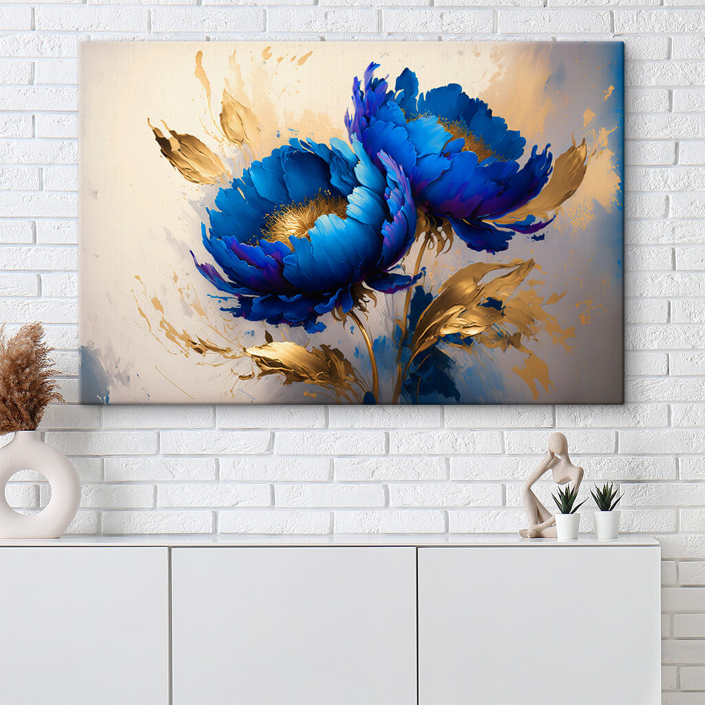 Flores em azul-cobalto — interior 2