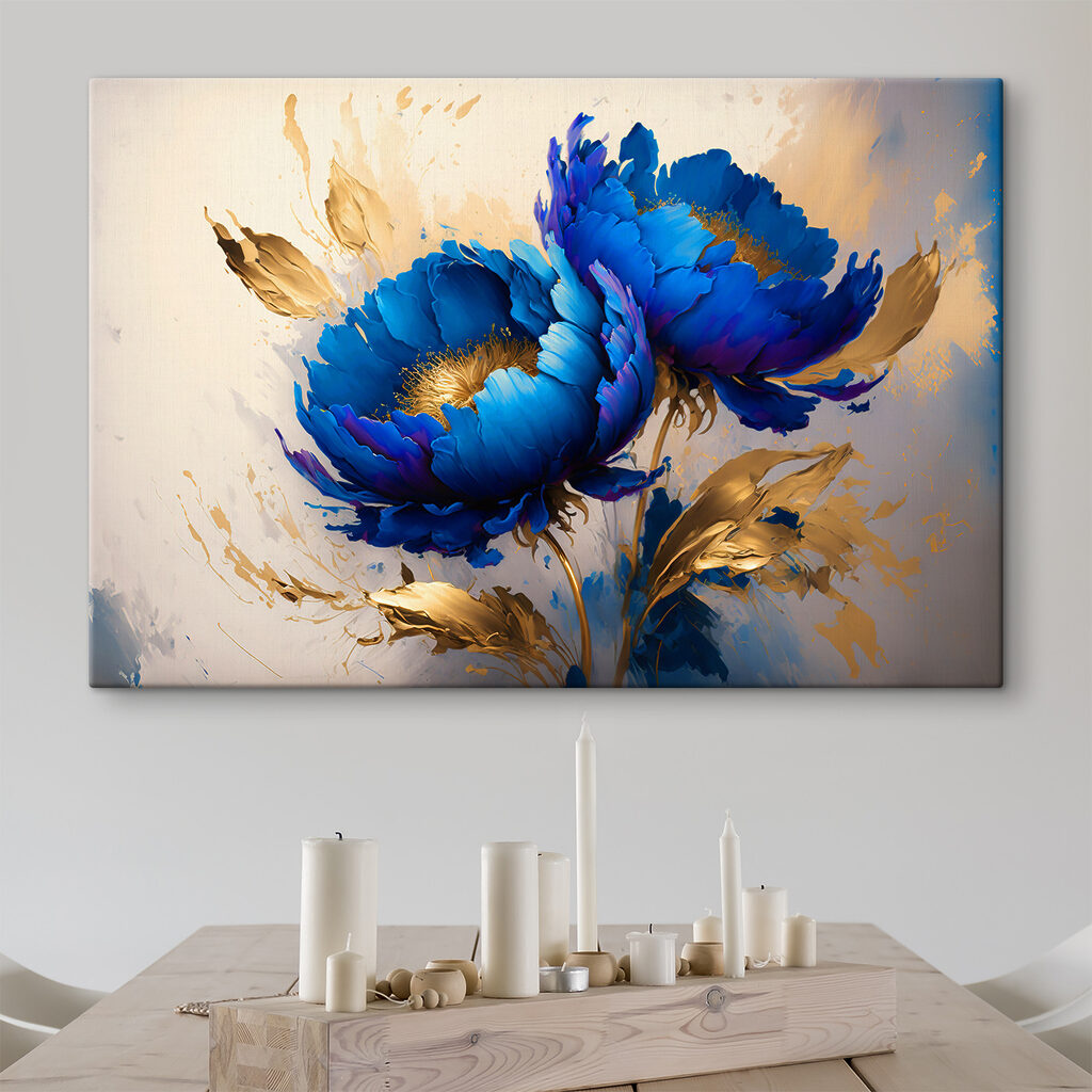 Flores em azul-cobalto — interior 3