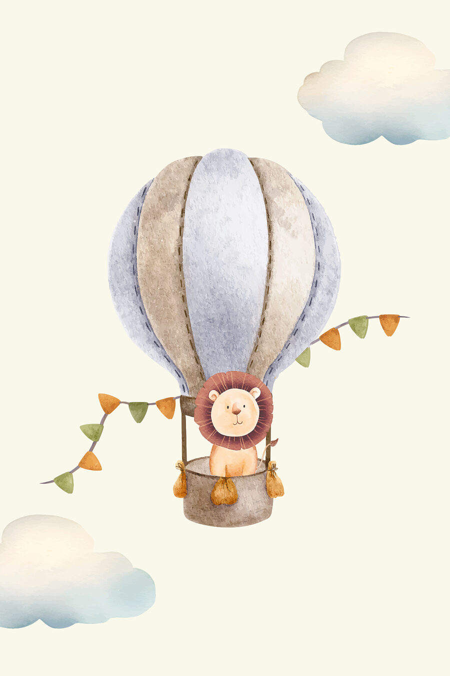 Leão num balão — design completo