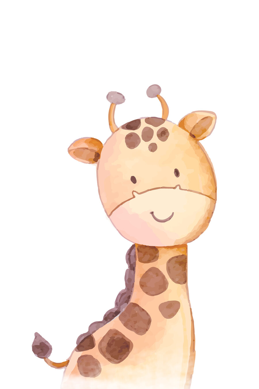 Girafa sorri suavemente — design completo