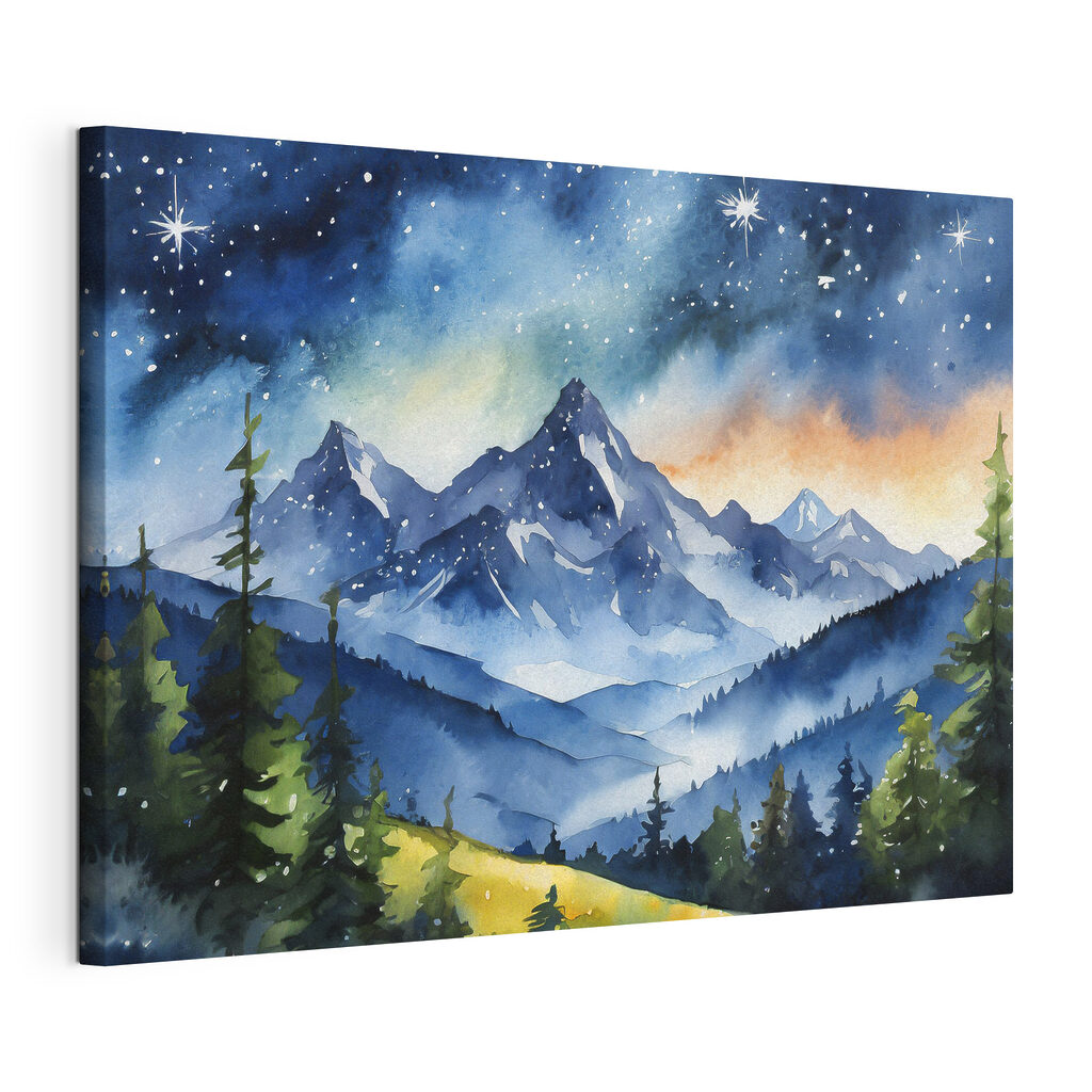 Estrelas sobre montanhas azuis — vista do produto