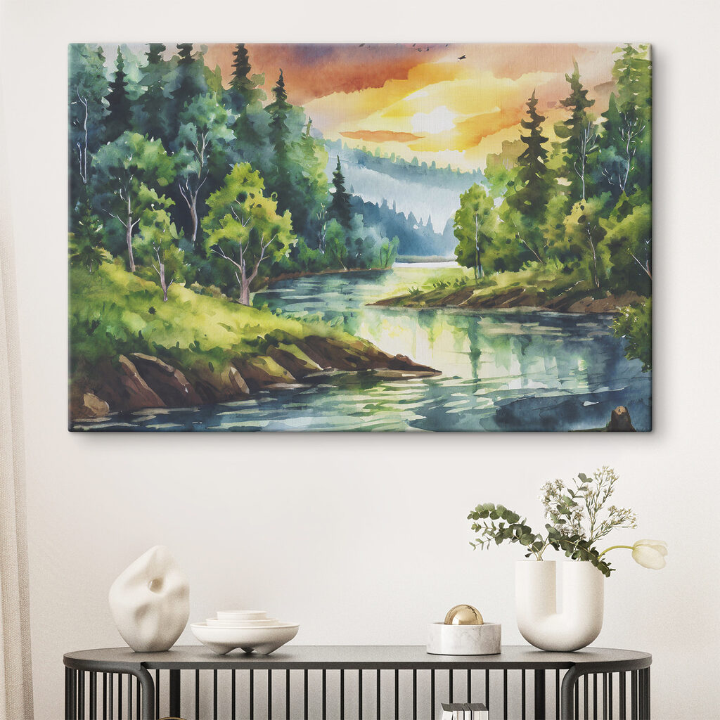 Rio ao entardecer — interior 1