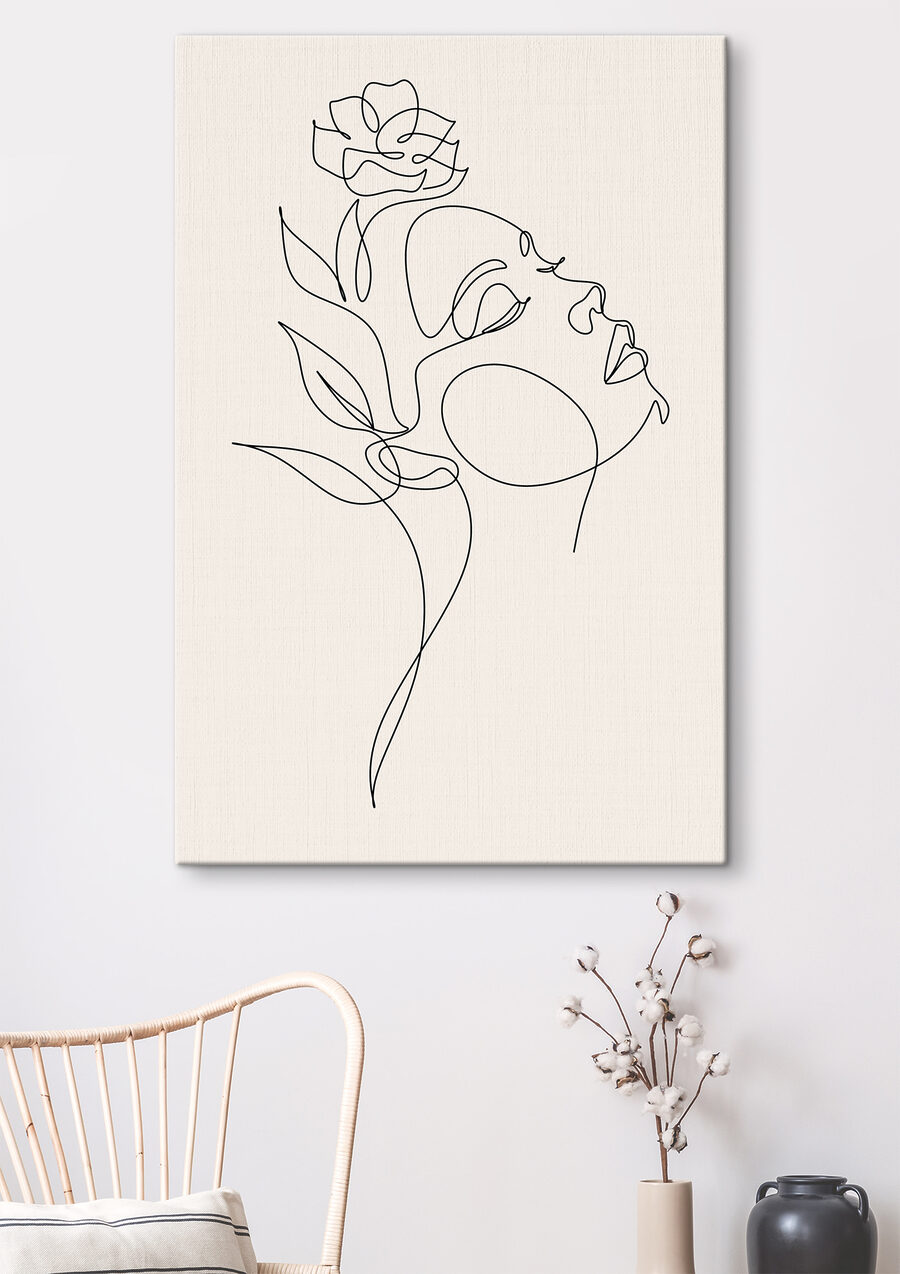 Perfil com rosa — interior 1