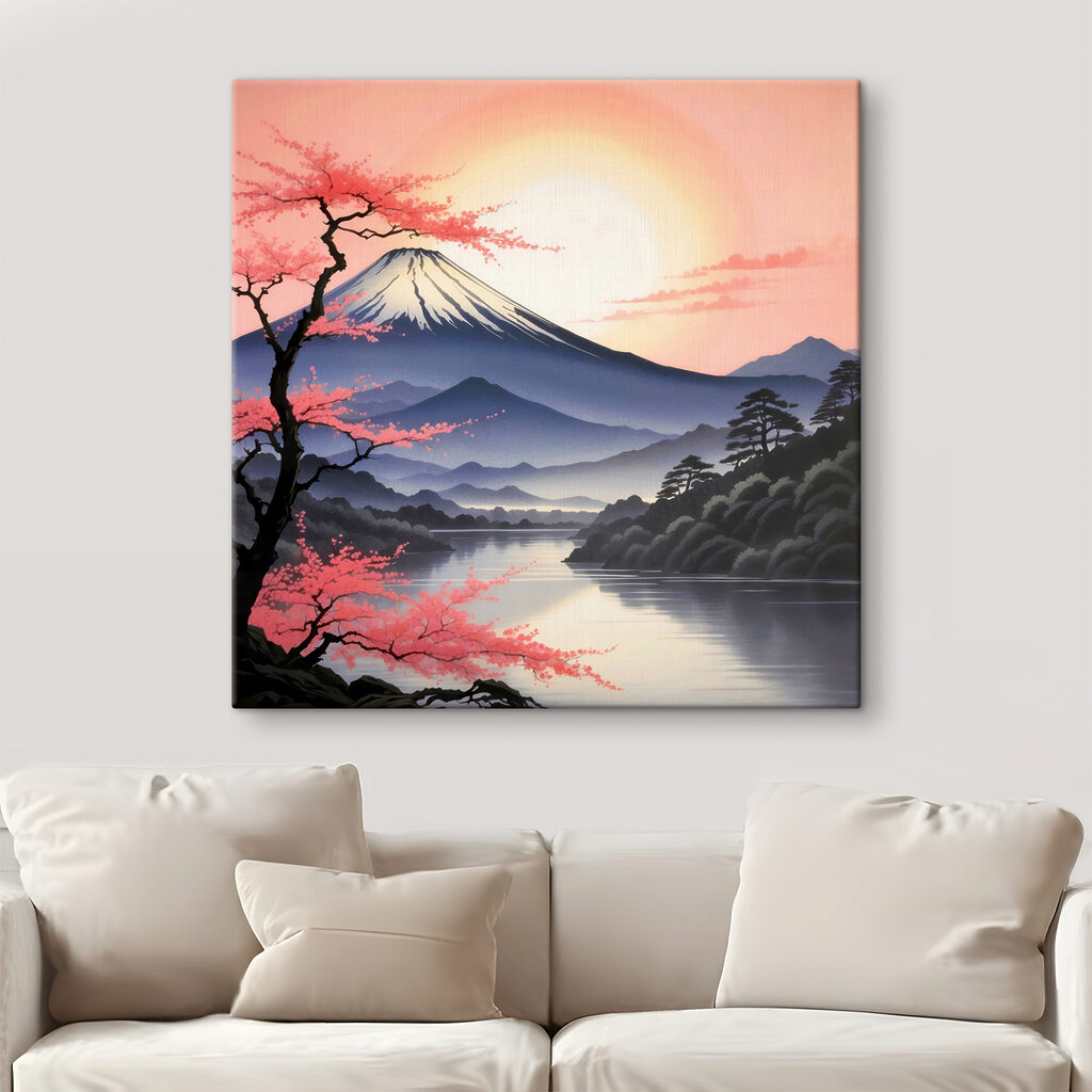 Montanha sob céu cor-de-rosa — interior 1