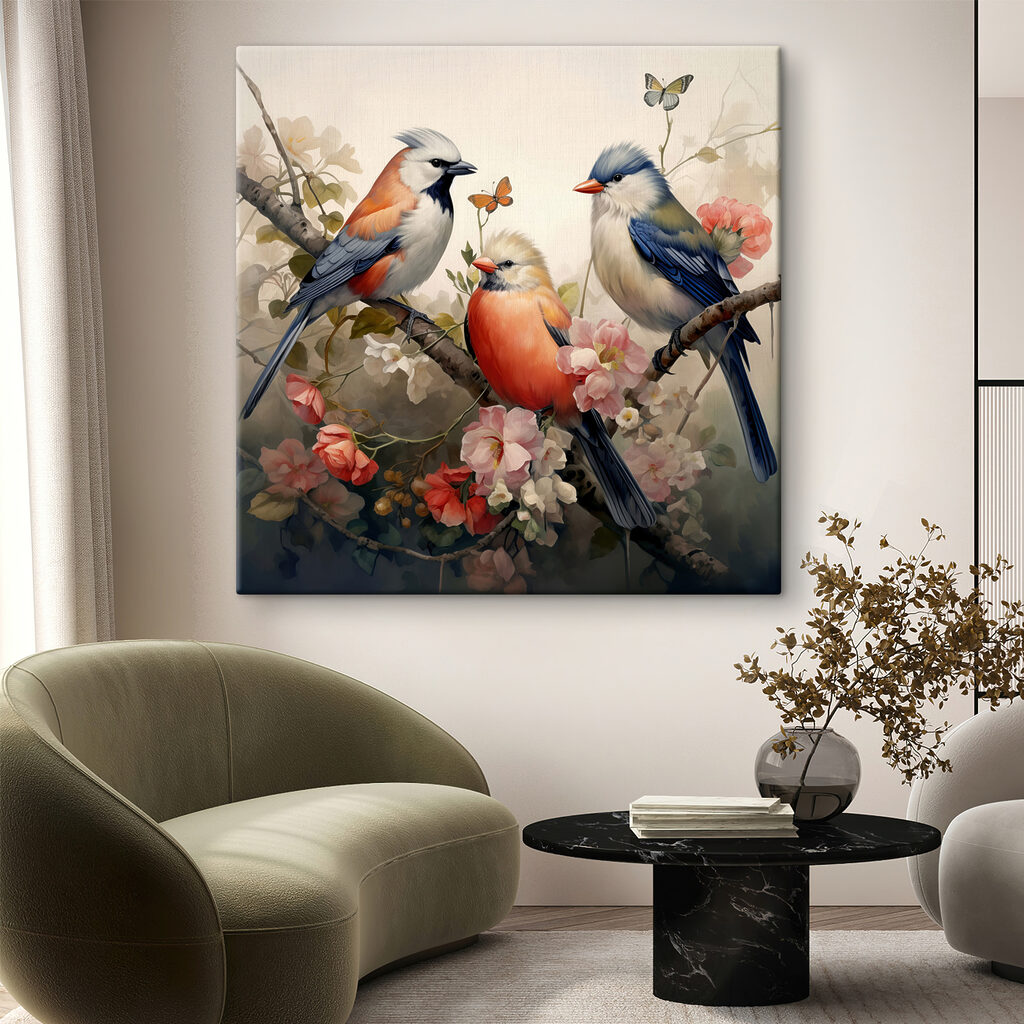 Três aves na primavera — interior 1