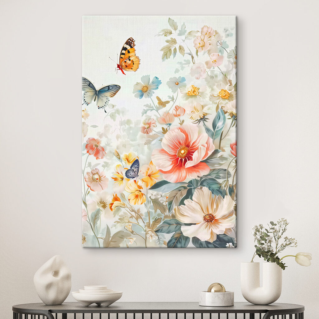 Borboletas pousam entre flores — interior 2