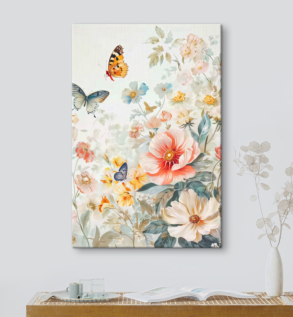 Borboletas pousam entre flores — interior 1