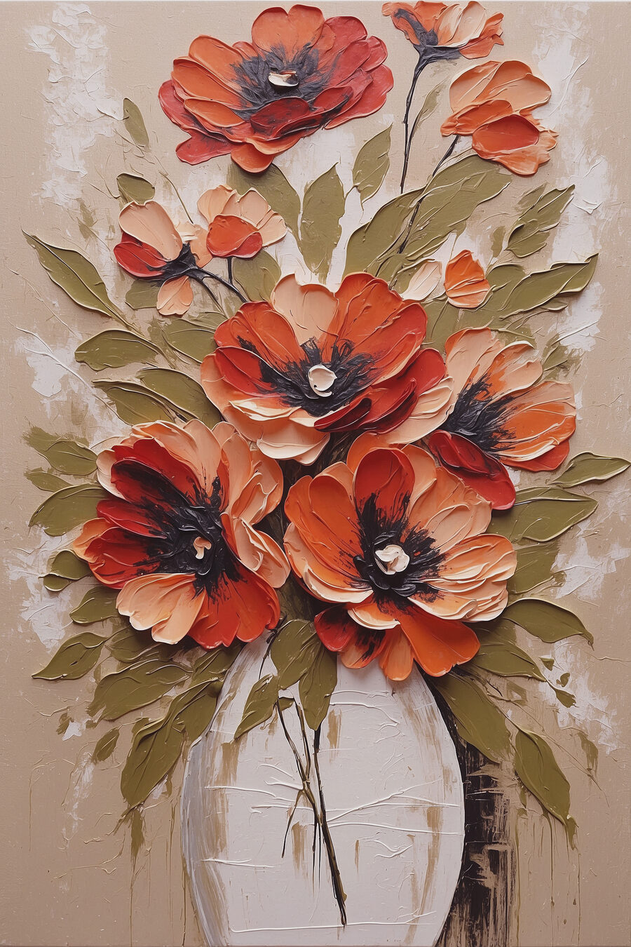 Floração laranja em vidro — design completo