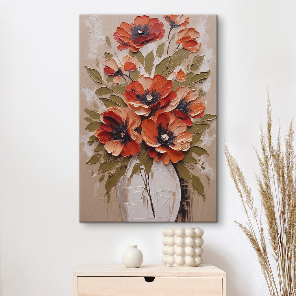 Floração laranja em vidro — interior 3
