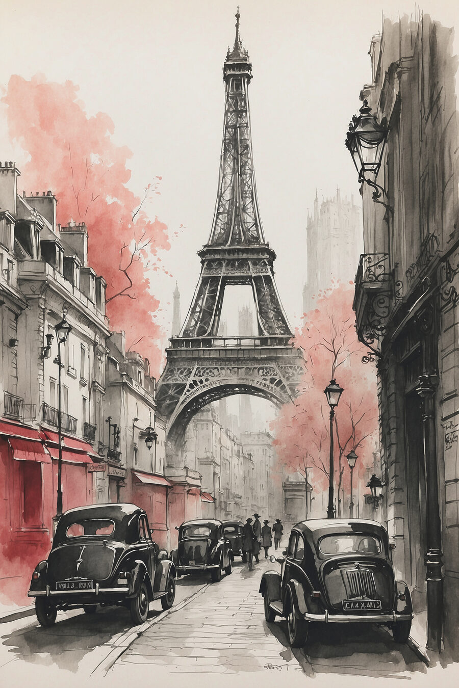 Torre Eiffel ao fundo — design completo