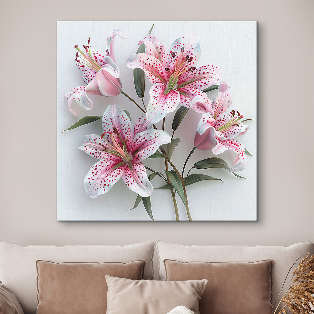 Lírios com pintas cor-de-rosa — interior 1