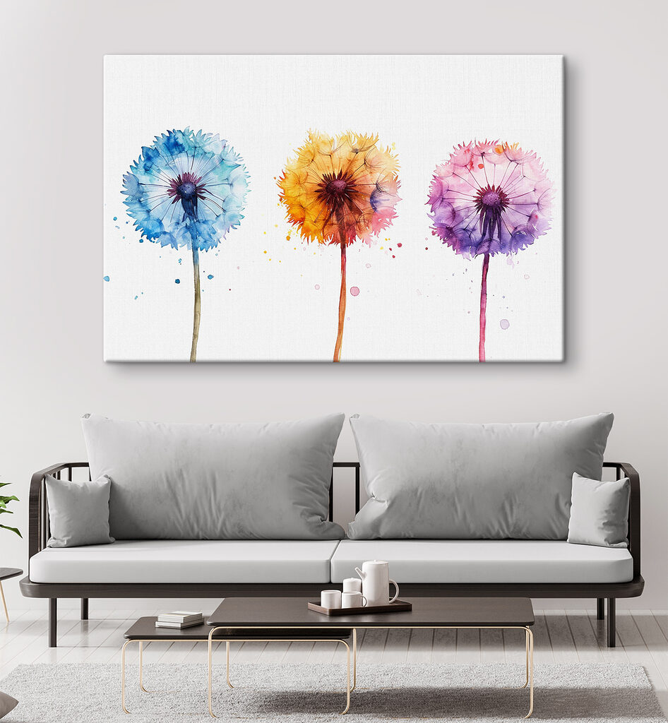 Três flores em aguarela — interior 1