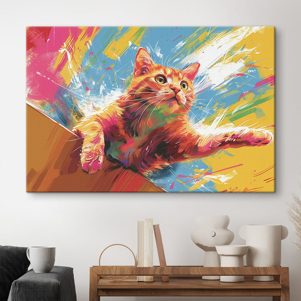 Gatinho entre cores vivas — interior 1