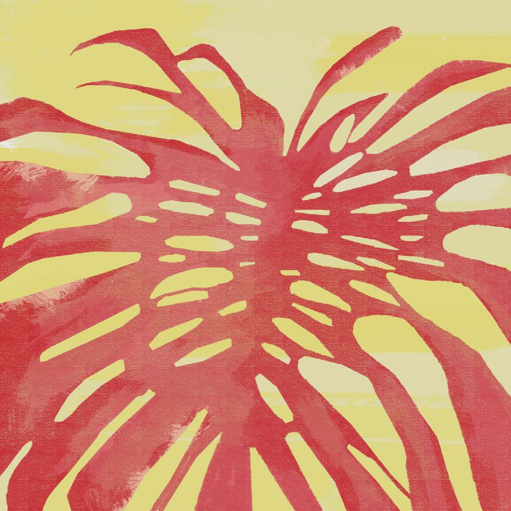 Folha em vermelho-coral — design completo
