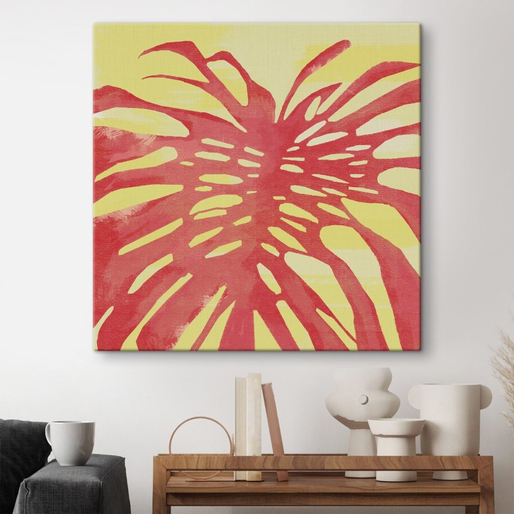 Folha em vermelho-coral — interior 1