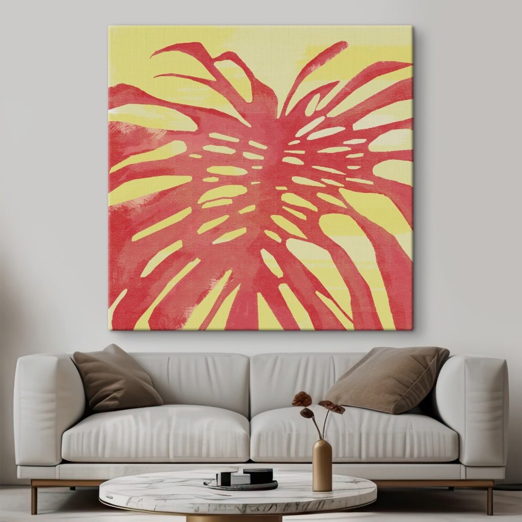Folha em vermelho-coral — interior 2