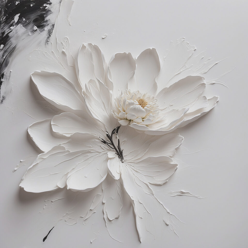 Uma flor em branco — design completo