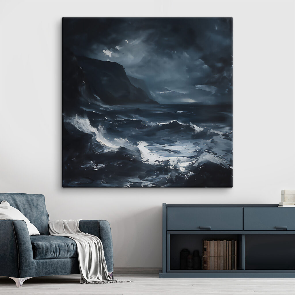 Ondas sob nuvens pesadas — interior 1