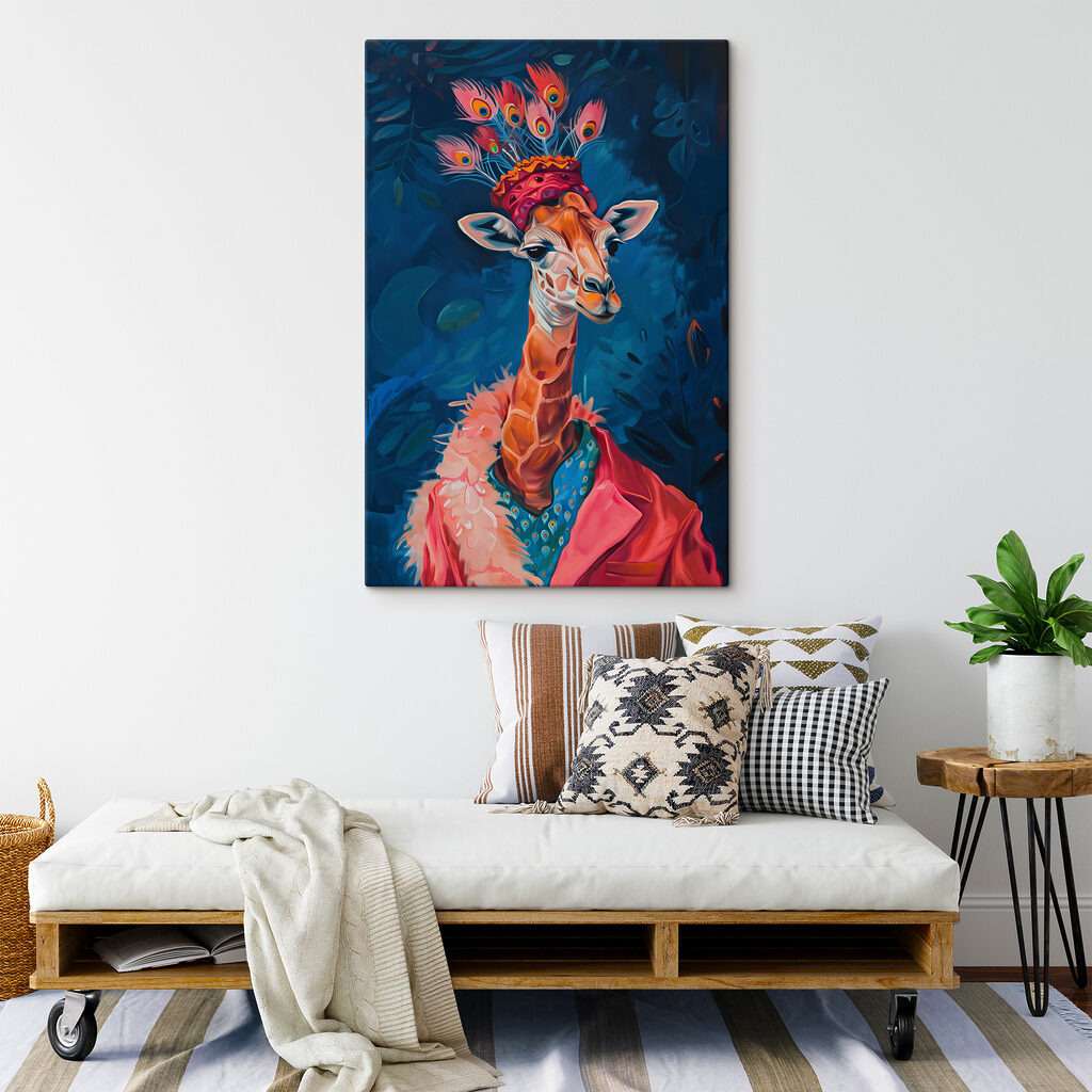 Girafa com chapéu emplumado — interior 2