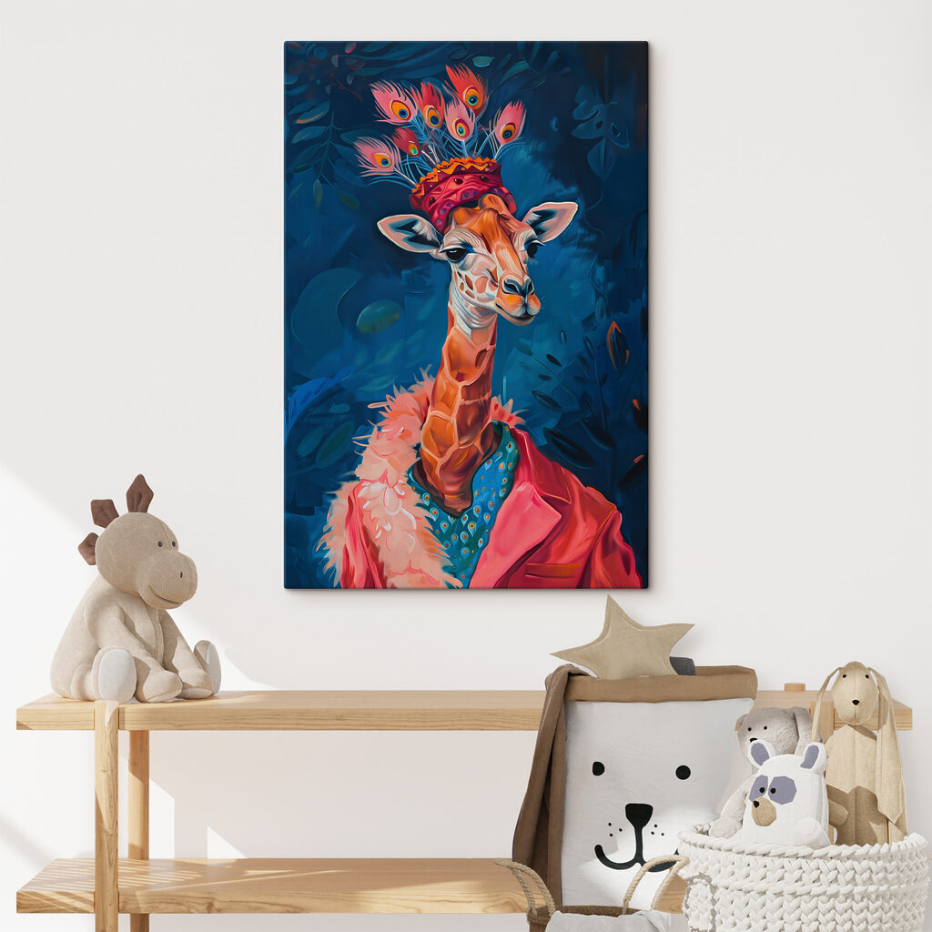 Girafa com chapéu emplumado — interior 3