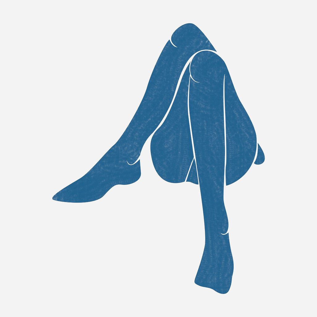 Silhueta em azul profundo — design completo