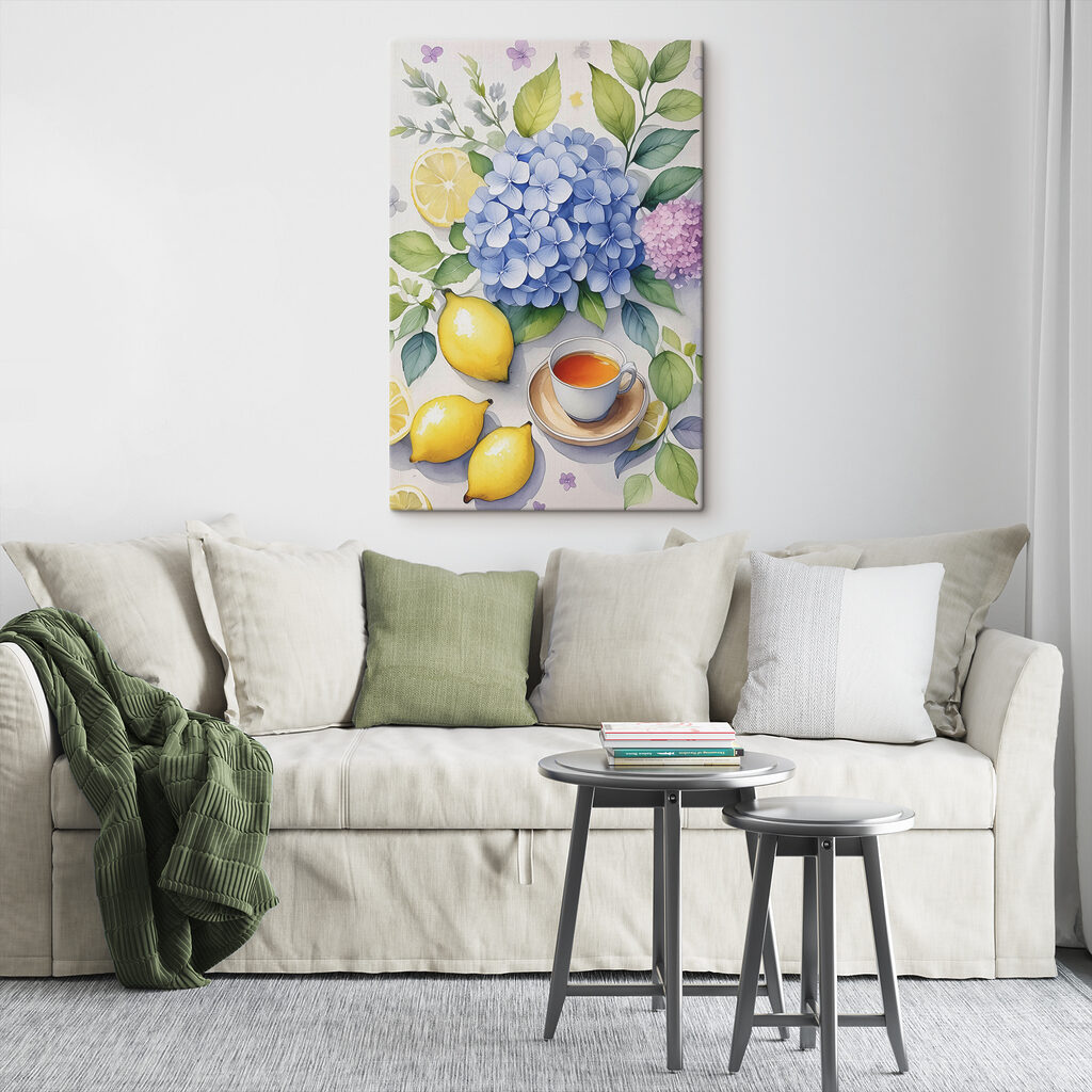 Chá com hortênsia azul — interior 2